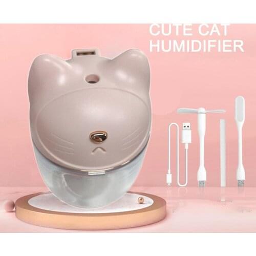 New Cute Cat Claw Cup Car Air Humidifier Diffuser USB Desktop Diffuser Mist Maker Ultrasonic Air Humidifier Colorful Night Light