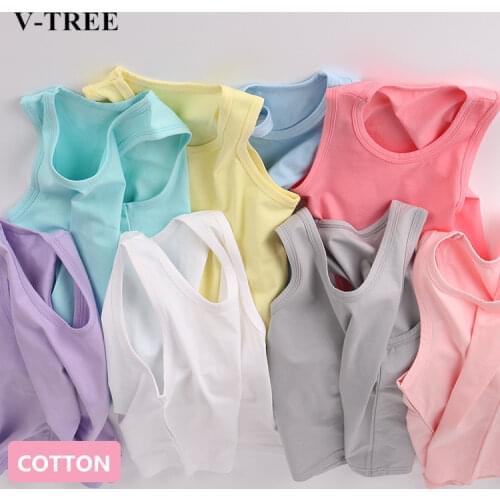 V-TREE Girls T Shirt Candy Color T-shirt For Girl Cotton Girls Boys Tops Kids Jersey Children Blouse Baby Clothing