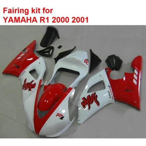 Aftermarket body parts for Yamaha fairings YZFR1 2000 2001 white red fairings set YZF R1 00 01 BA85