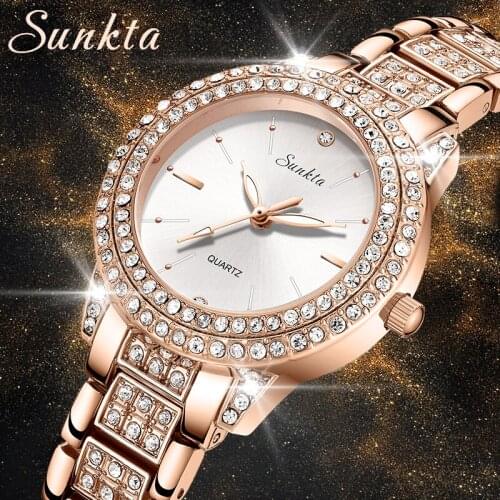 LIGE Top Ladies Wrist Watch Fashion Dress Watch Women Bracelet Crystal Diamond Watches Stainless Steel Clock Women Montre Femme