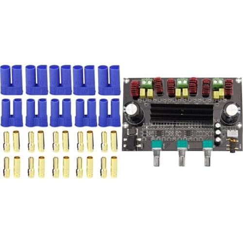 5 Pairs Of EC5 Banana Plug Bullet Connector & 1X XH-M573 TPA3116D2 2.1 Channel TPA3116 Digital Power Amplifier Board
