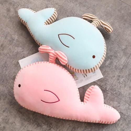 50cm Sweet Pink/Blue Whale Plush Pillow Soft Cartoon Animal Whale Stuffed Dolls Sofa Cushion Girlfriends Birthday Presents Toys