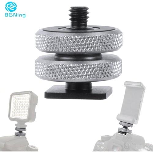BGNing Camera Flash Light Cold Shoe Flash Stand Adapter With 3/8" to 1/4" Inch Tripod Screw Mount for DSLR Camera Speedlite
