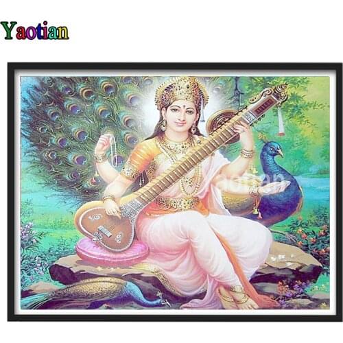 5D DIY Diamond Painting Indian Religious God Diamond Embroidery Peacock Cross Stitch Full Square Round Drill Mosaic Manual Gift