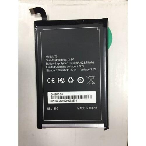 Jinsuli for DOOGEE T6 Homtom HT6 Battery High Quality Large Capacity 6250mAh Battery Replacement For DOOGEE T6 Pro +In Stock