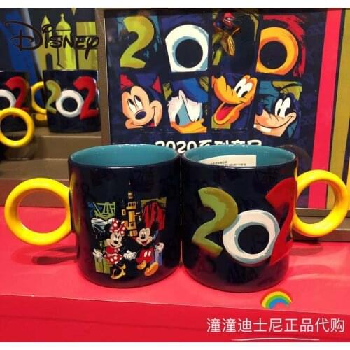 Disney cup Mickey family series cartoon water cup ceramic cup souvenir gift large capacity ceramic coffee cup milk cup
