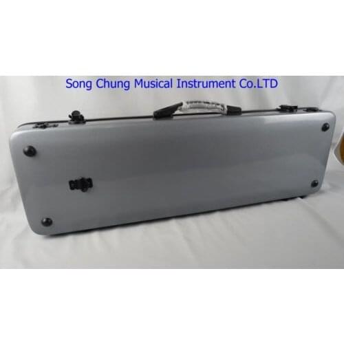 Strong siver gray glass fiber reinforced plastics violin case
