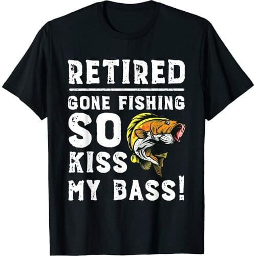 Funny Retirement Bass Fishing Gift Retired Fisherman T-Shirt Size S-3XL