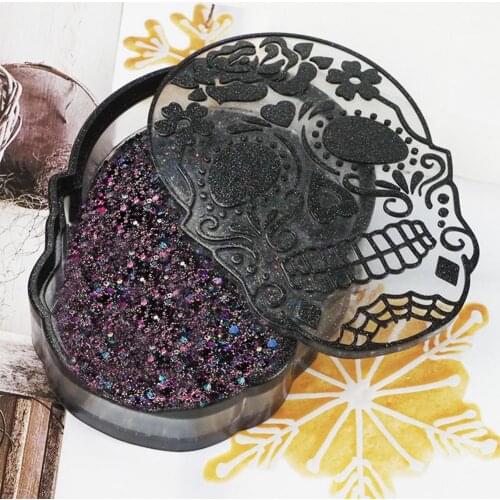 Skull Container Silicone Molds Halloween Skull Jewelry Box Mould Skull Shape Storage Box Epoxy Resin Mold Box Jewelry Tools