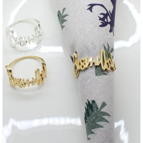 Alloy Metal Napkin Rings for Wedding Table Decor Napkin Holder Wedding Towel Rings Dinner Table Graduation Ceremonies Decor
