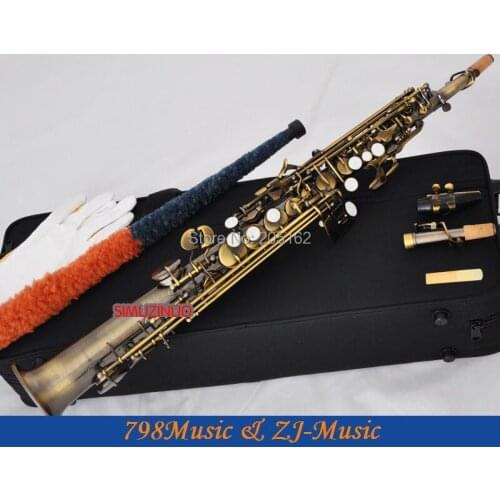 Red Antique Soprano Saxophone Bb key to High F&G key-2 Neckes