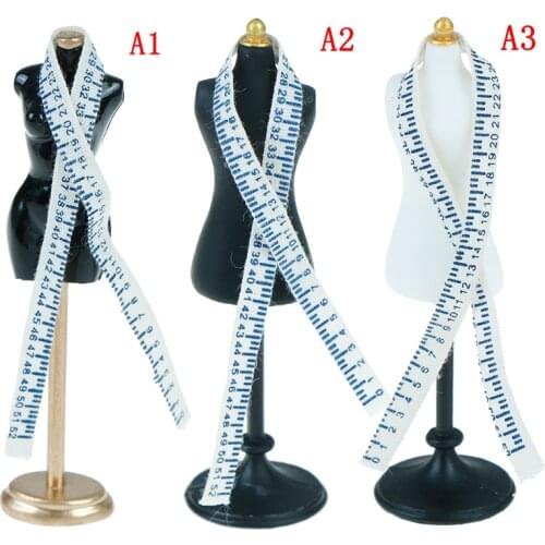 1/12 Dollhouse Miniature Accessories Mini Dress Clothes Mannequin Ruler Set Simulation Dress Form Model Toys for DollHouse Decor