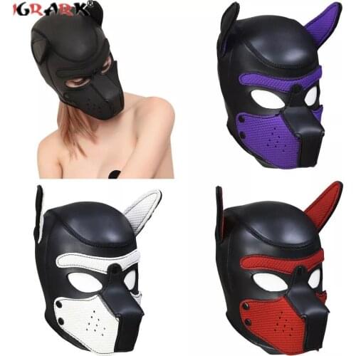 Fashion Role Play Dog Headgear Mask Puppy Cosplay SM Erotic Adult Supplies Prom Halloween Dress Up Sex Toys for Women Couples 18