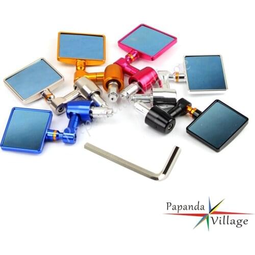 Papanda Motorcycle 7/8"22mm Handlebar Square Rearview Mirror Side Mirror Universal for Street Bikes Yamaha Suzuki Honda