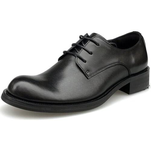 2021 new Comfortable Men Dress Shoes High Quality Casual Black Leather Shoes Lace-up Formal Gentleman Business Wedding Shoes
