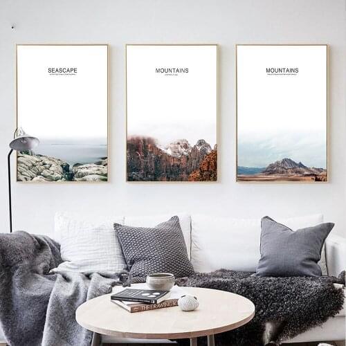 Nordic Style Mountain Landscape Poster Prints Minimalism Wall Art Canvas Painting Picture Modern Room Decoration Home Decor