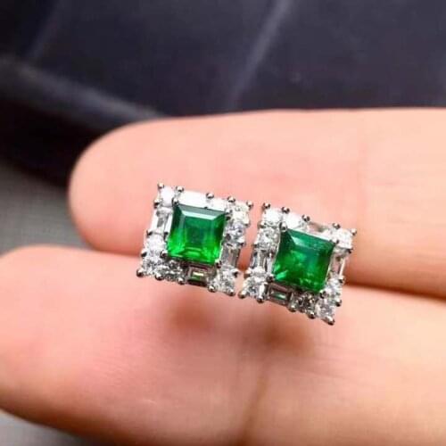 Natural and real Emerald earrings Fashion Earring 925 sliver Earring Woman Wedding Earring