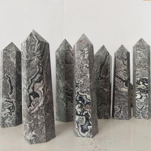 Oversized Natural Pic asso stone jasper crystal l wand points divination stones wedding dress photography decoration