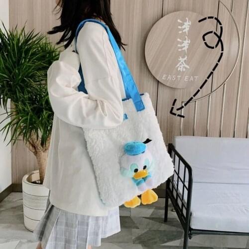 34 cm New women Donald Duck Plush Backpacks cute Stuffed lady girls Backpack School Bag toy