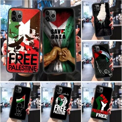 Palestine Mark Flag Phone Case Cover Hull For iphone 5 5s se 2 6 6s 7 8 12 mini plus X XS XR 11 PRO MAX Frosted black soft