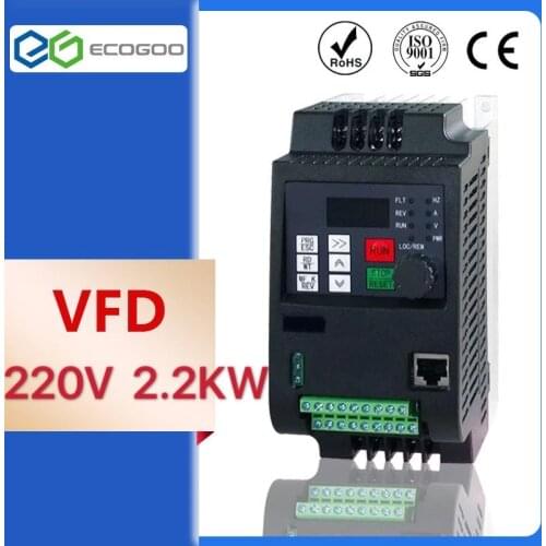 VFD 2.2KW new inverter CNC Spindle motor speed control 220V 1.5KW/2.2KW/4KW 220v 1P input 3P OUT frequency inverter for motor