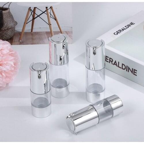 1pc 15/30/50 Ml Empty Airless Cosmetics Empty Bottle Pump Plastic Processing Convenient Travel Bottle Airless Vacuum Hot Sale