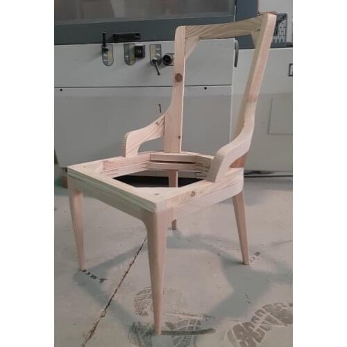Modern beech wood dining chair, MarcoSallis, unpainted and unupholstered to customize as you like, made in Spain
