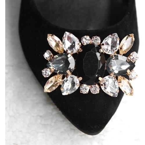 2Pcs Rhinestone Wedding Bridal Shoe Clips Accessory DIY Decoration Vintage Style
