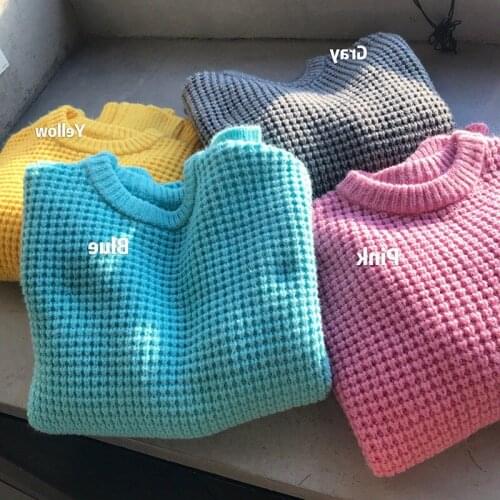 Autumn And Winter New Loose And Thick Long Sleeve Sweater Round Neck Pullover Sweet And Comfortable Knitted Top For Women