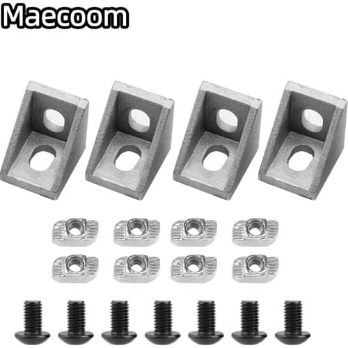 5/10/20pcs/lot 2020 Corner Fitting Angle Aluminum 20x20 L Connector Bracket Fastener Match use 2020 Industrial Aluminum Profile