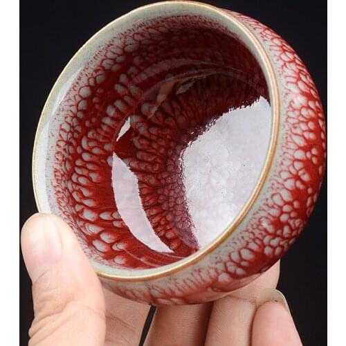 Vintage Coarse Pottery Tea Bowl Jian Zhan Ceramic Tea Cup Large Tianmu glaze Single Cup