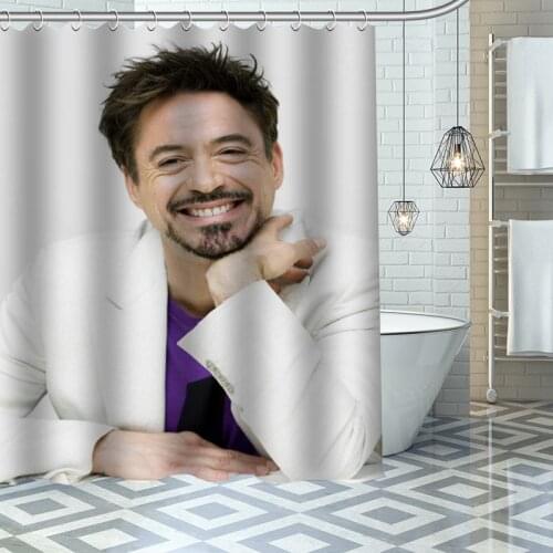 Robert Downey Jr Shower Curtains Waterproof Fabric Bathroom Decoration Supply Washable Bath And Shower Curtain Custom
