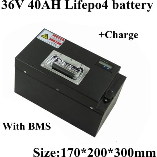 Customized 36v 40ah Lifepo4 Battery Pack Steel Case Built-in BMS Lithium Battery for 36v 2000w Electric Fishing Boat Cruise