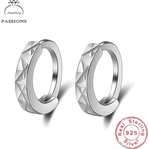 Hot Sale Punk Rock 925 Sterling Silver Hoop Earrings Women Simple Elegant 2mm Width Hook Ear Circle Unisexual Jewelry Gift