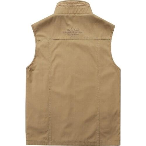 Vests Men Stand Collar Reversible Vest Photography Military Sleeveless Jacket gilet homme Size 4X; 5XL