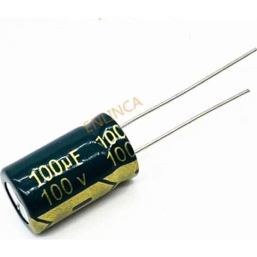 10pcs/lot high frequency low impedance 100V 100UF 10*13 20% RADIAL aluminum electrolytic capacitor 100000nf 20