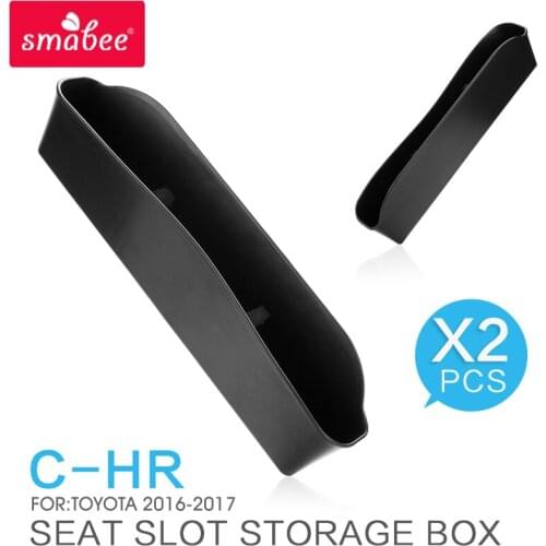 2Pcs for TOYOTA C-HR Seat Crevice Storage Stowing Tidying ABS Organizer Gap Pocket Phone key Card Coin Case 2016 2017 CHR C HR