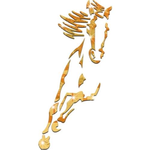 Galloping Horse Acrylic Mirror Wall Stickers Mirror Mural Bedroom Living Room Decor Home Decoration Accessories