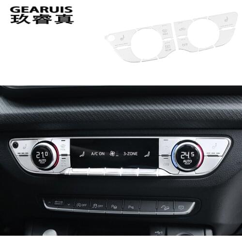 Car Styling For Audi A4 B9 Q5L Q5 Center Console air conditioner Buttons switch Volume Auto Seat heating Knob Cover Sticker Trim