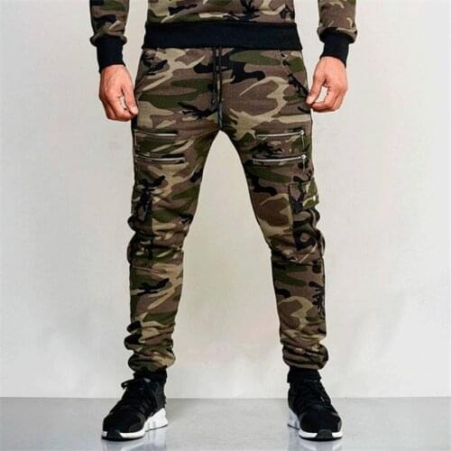 Camouflage Print Men Casual Trousers High Waist Sports Pants Leggings for Men Casual Pant Military Trousers Plus Size
