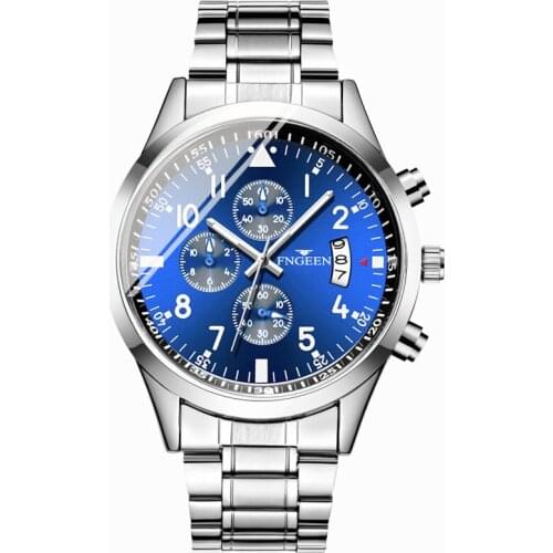 2021 Top Brand Luxury Waterproof Military Sport Watches Men Silver Steel Calendar Quartz Analog Watch Clock Relogios Masculinos