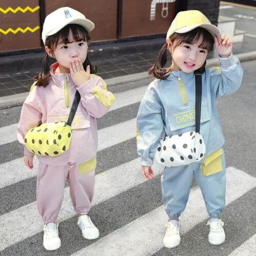 Kids Children Baby Girls Clothing Set Autumn Solid Long Sleeve Sport Suit Tracksuit Toddler Clothes Outfit for 1 2 3 4 5 Years