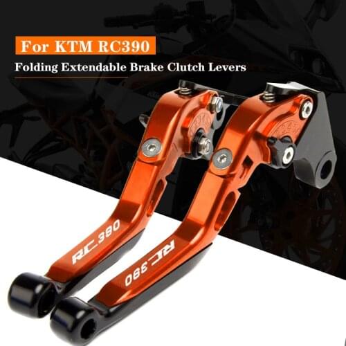 For KTM RC390 RC 390 DUKE 390 2014 2015 2016 2017 2018 2019 Motorcycle CNC Folding Extendable Brake Clutch Levers LOGO RC390