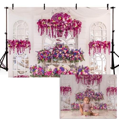 Floral Theme Children Birthday Photography Background Floral Newborn Portrait Baby Shower Background Photocall Props Photoshoot