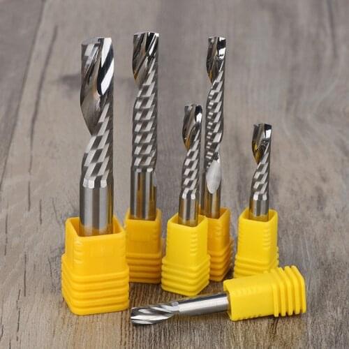1pc AAA HQ 8*52MM Single Long Flute Bit Carbide End Mill Set, CNC Router End Mills for Wood Cutter Milling, Acrylic Cutting Bits