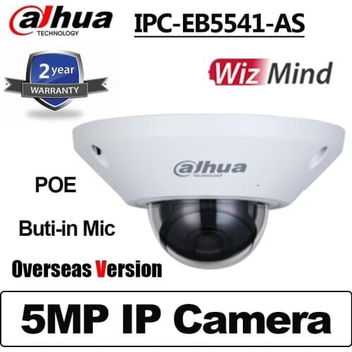 Dahua 5MP IPC-EB5541-AS WizMind Fisheye Network CAMERA Built-in Mic PoE H.265 IP67 IK10 Replace IPC-EB5531 IP Camera