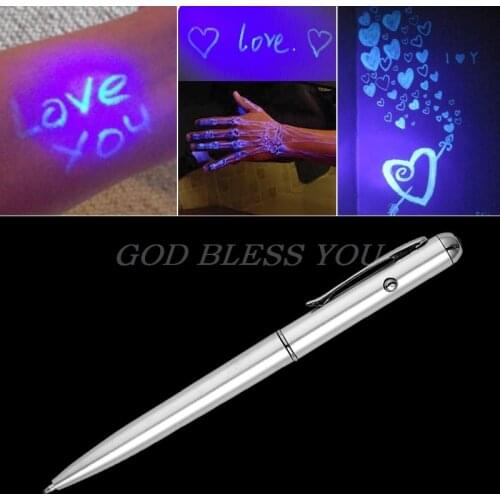 Creative Magic LED UV Light Ballpoint Pen with Invisible Ink Secret Spy Pen Novelty Item For Gifts School Office Supplies