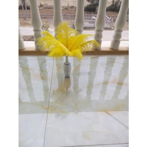 Hot! wholesale 50pcs Yellow ostrich feather wedding decoration DIY10-12inches / 25-30CM