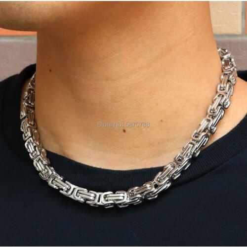 New gold filled chain design for men, stainless steel byzantine chain