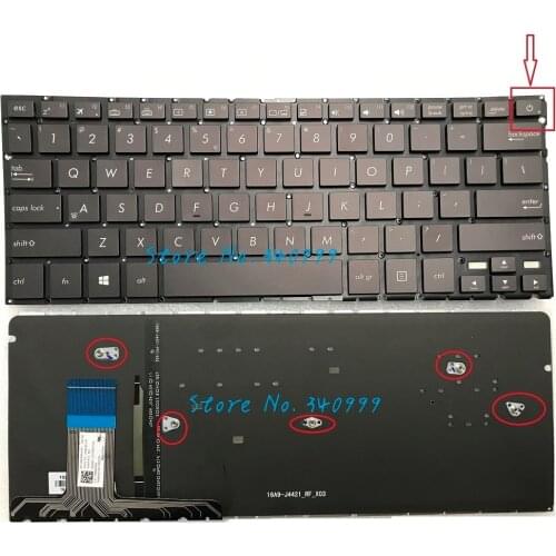New for ASUS UX330 UX330U UX330UA U3000UA Keyboard Backlit no frame US